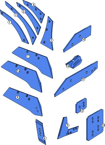 Explosionszeichnung Rabe Pflugkörper Typ BP-324 PS(L)